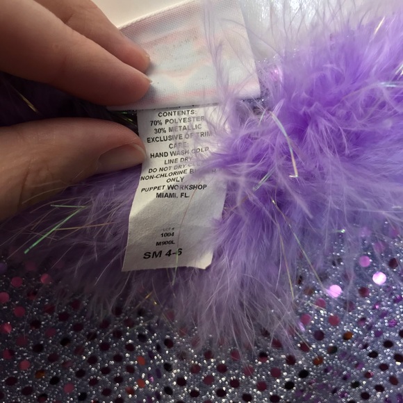 Puppet Workshop Kids Flapper costume purple feathers metallic silver kids small - Picture 7 of 11